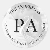 大気結婚ズスイートモノグラム差出人住所 ラウンドシール (正面)