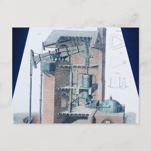 大気蒸気エンジン ポストカード (正面)