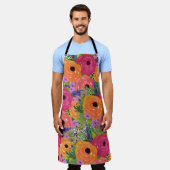 大水彩の花 エプロン (着用した状態)