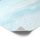 大水彩帆船と海アート ポスター (角)