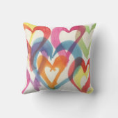 大水彩色数々のハート枕 クッション (裏面)