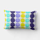 大水色のドット ランバークッション (裏面)