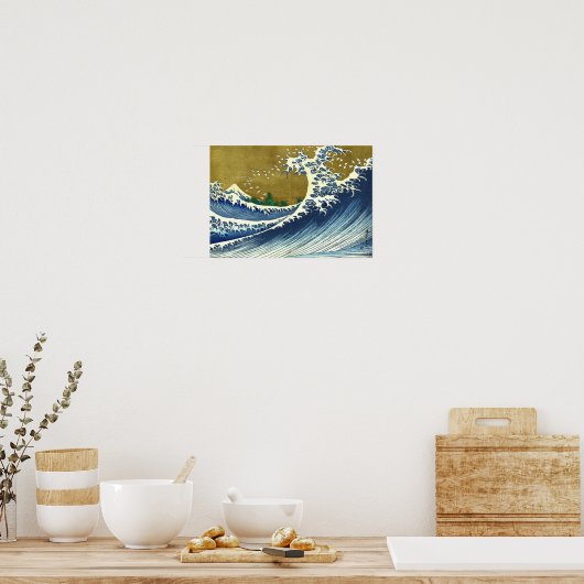 大波の色 | 北斎 | ポスター (キッチン)