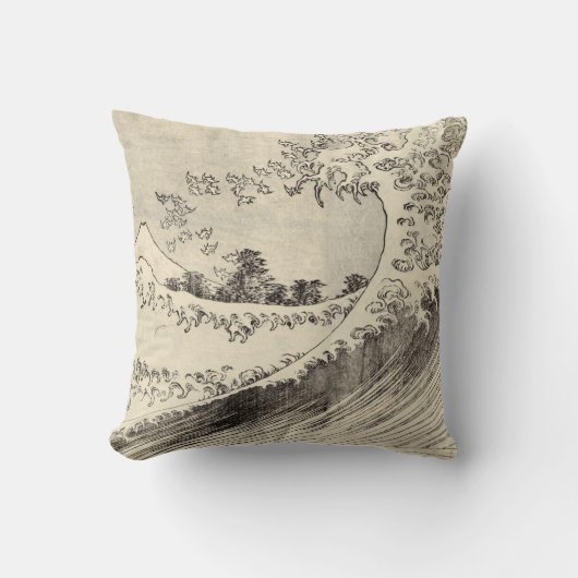 大波（葛飾北斎） クッション (正面)