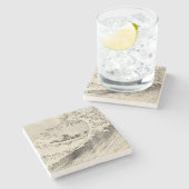 大波（葛飾北斎） ストーンコースター (横)