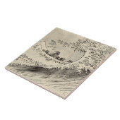 大波（葛飾北斎） タイル (側面)