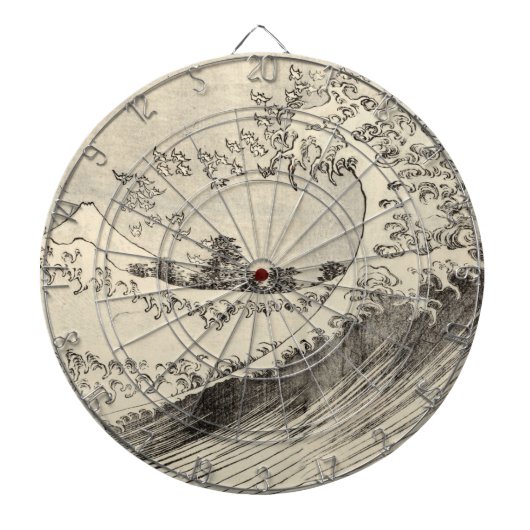 大波（葛飾北斎） ダーツボード (正面)