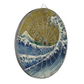 大波(青と金ゴールド)（葛飾北斎） ダーツボード (正面左)