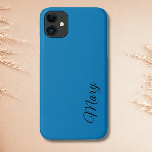 大洋の青い単色のミニマリストエレガントな名前 Case-Mate iPhoneケース