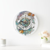 大洋性のデザイン ラージ壁時計 (ホーム)