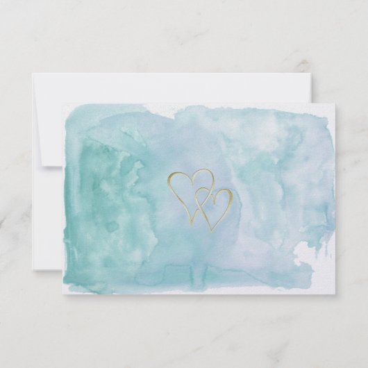 大洋性の青い水彩画の保存日付の結婚式 セーブザデート (裏面)