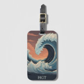 大津波波 ラゲッジタグ (正面縦)