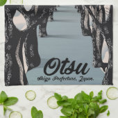 大津、日本、花木旅行ポスター キッチンタオル (折り畳み)