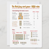 大活字のトランプゲームの規則-記録します 招待状 (正面)