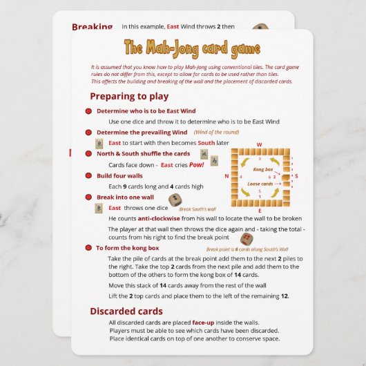 大活字-トランプゲーム-相違 招待状 (正面/裏面)