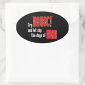 大混乱を叫びスリップまたは滑ること戦争の犬を放せ 楕円形シール (バッグ)