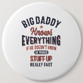 大物のパパは何でも知っている |おじいちゃん 缶バッジ (正面)