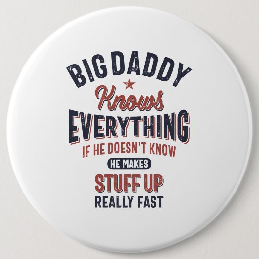 大物のパパは何でも知っている |おじいちゃん 缶バッジ (正面)