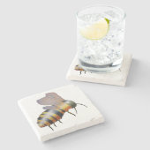 大物の蜂のコースター ストーンコースター (横)