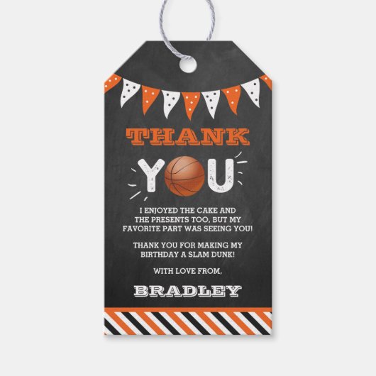 大物をバタンと叩く |バスケットボール誕生日 ギフトタグ (正面)