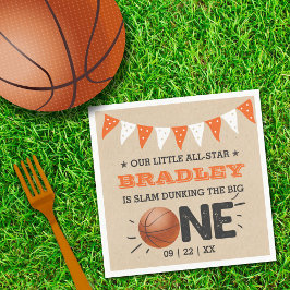 大物をバタンと叩く |バスケットボール1回目の誕生日 スタンダードカクテルナプキン