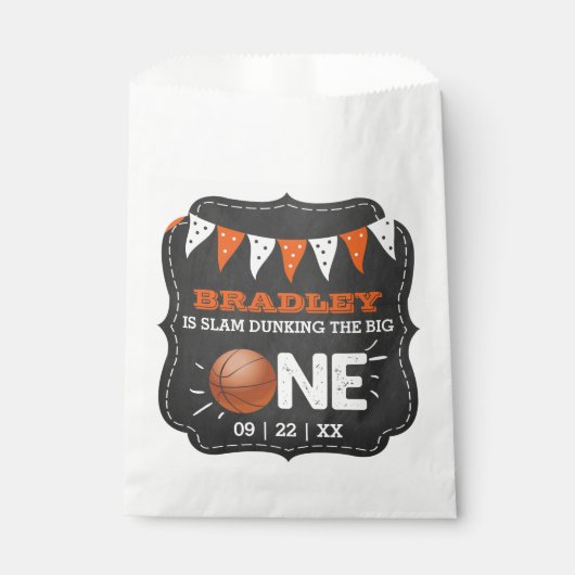 大物をバタンと叩く |バスケットボール1回目の誕生日 フェイバーバッグ (正面)