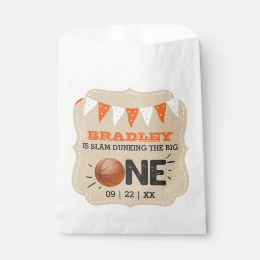 大物をバタンと叩く |バスケットボール1回目の誕生日 フェイバーバッグ (正面)