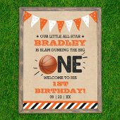 大物をバタンと叩く |バスケットボール1回目の誕生日 ポスター