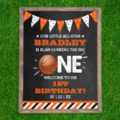 大物をバタンと叩く |バスケットボール1回目の誕生日 ポスター