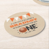 大物をバタンと叩く |バスケットボール1回目の誕生日 ラウンドペーパーコースター (アングル)