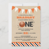 大物をバタンと叩く |バスケットボール1回目の誕生日 招待状 (正面)