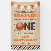 大物をバタンと叩く |バスケットボール1回目の誕生日 横断幕 (縦)