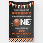 大物をバタンと叩く |バスケットボール1回目の誕生日 横断幕 (縦)