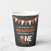 大物をバタンと叩く |バスケットボール1回目の誕生日 紙コップ (裏面)