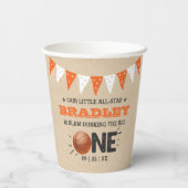 大物をバタンと叩く |バスケットボール1回目の誕生日 紙コップ (裏面)