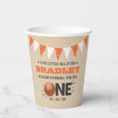 大物をバタンと叩く |バスケットボール1回目の誕生日 紙コップ (正面)