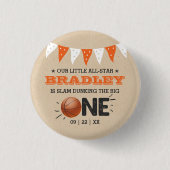 大物をバタンと叩く |バスケットボール1回目の誕生日 缶バッジ (正面)