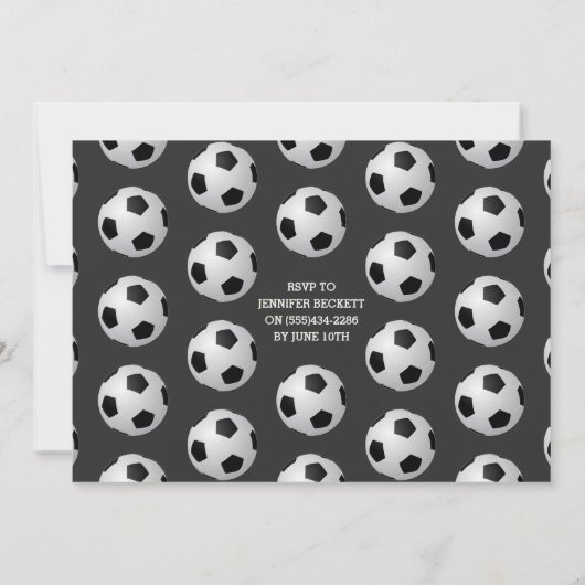 大物を蹴ること |サッカーの最初の誕生日の写真 招待状 (裏面)