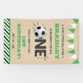 大物を蹴ること |サッカーの最初の誕生日へようこそ 横断幕 (横)