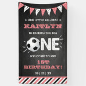 大物を蹴ること |サッカーの最初の誕生日へようこそ 横断幕 (縦)