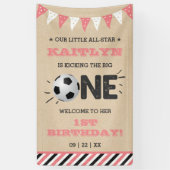大物を蹴ること |サッカーの最初の誕生日へようこそ 横断幕 (縦)