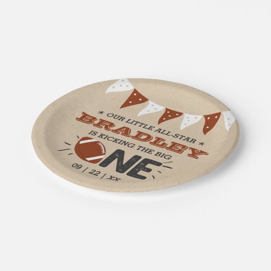 大物を蹴ること |サッカーの誕生日 ペーパープレート (アングル)