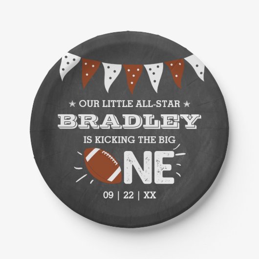 大物を蹴ること |サッカーの誕生日 ペーパープレート (正面)