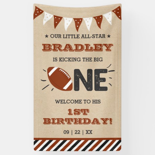 大物を蹴ること |サッカーの誕生日 横断幕 (縦)