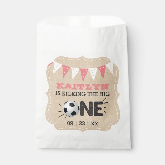 大物を蹴ること |サッカー1回目の誕生日 フェイバーバッグ (正面)