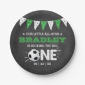 大物を蹴ること |サッカー1回目の誕生日 ペーパープレート (正面)