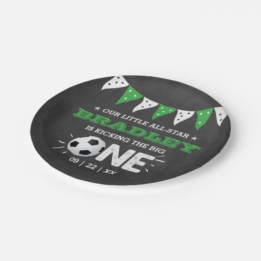大物を蹴ること |サッカー1回目の誕生日 ペーパープレート (アングル)