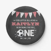 大物を蹴ること |サッカー1回目の誕生日 ペーパープレート (正面)