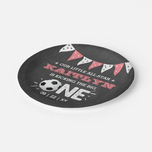 大物を蹴ること |サッカー1回目の誕生日 ペーパープレート (アングル)