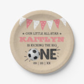 大物を蹴ること |サッカー1回目の誕生日 ペーパープレート (正面)